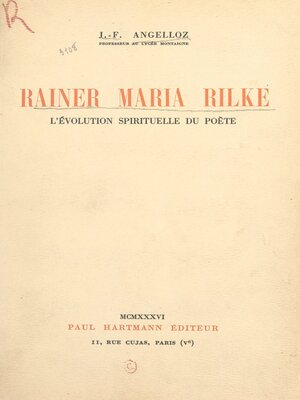 cover image of Rainer Maria Rilke